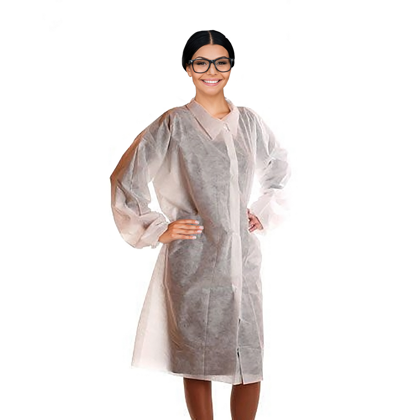 Disposable White Polypropylene Lab Coats – No Pocket, carton 10 x 10