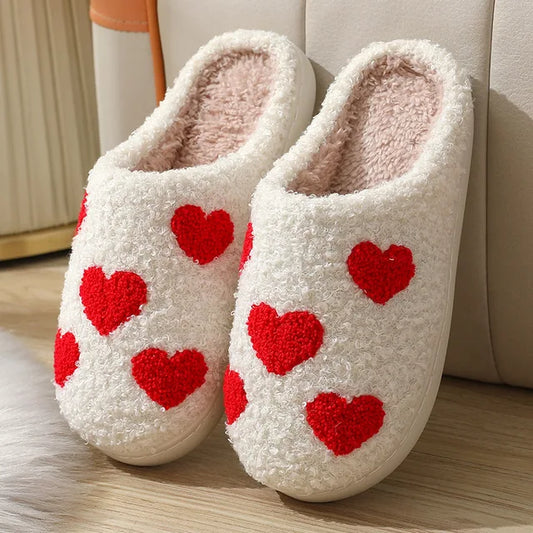 Multi-Heart Slippers With Rubber Sole