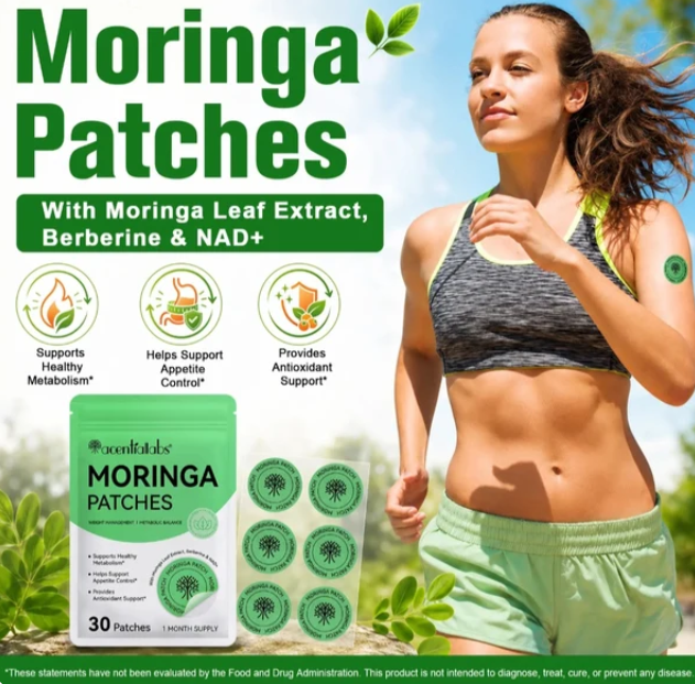 Acentialabs Moringa Patches feature image showing moringa, berberine, NAD+ and 30 patches