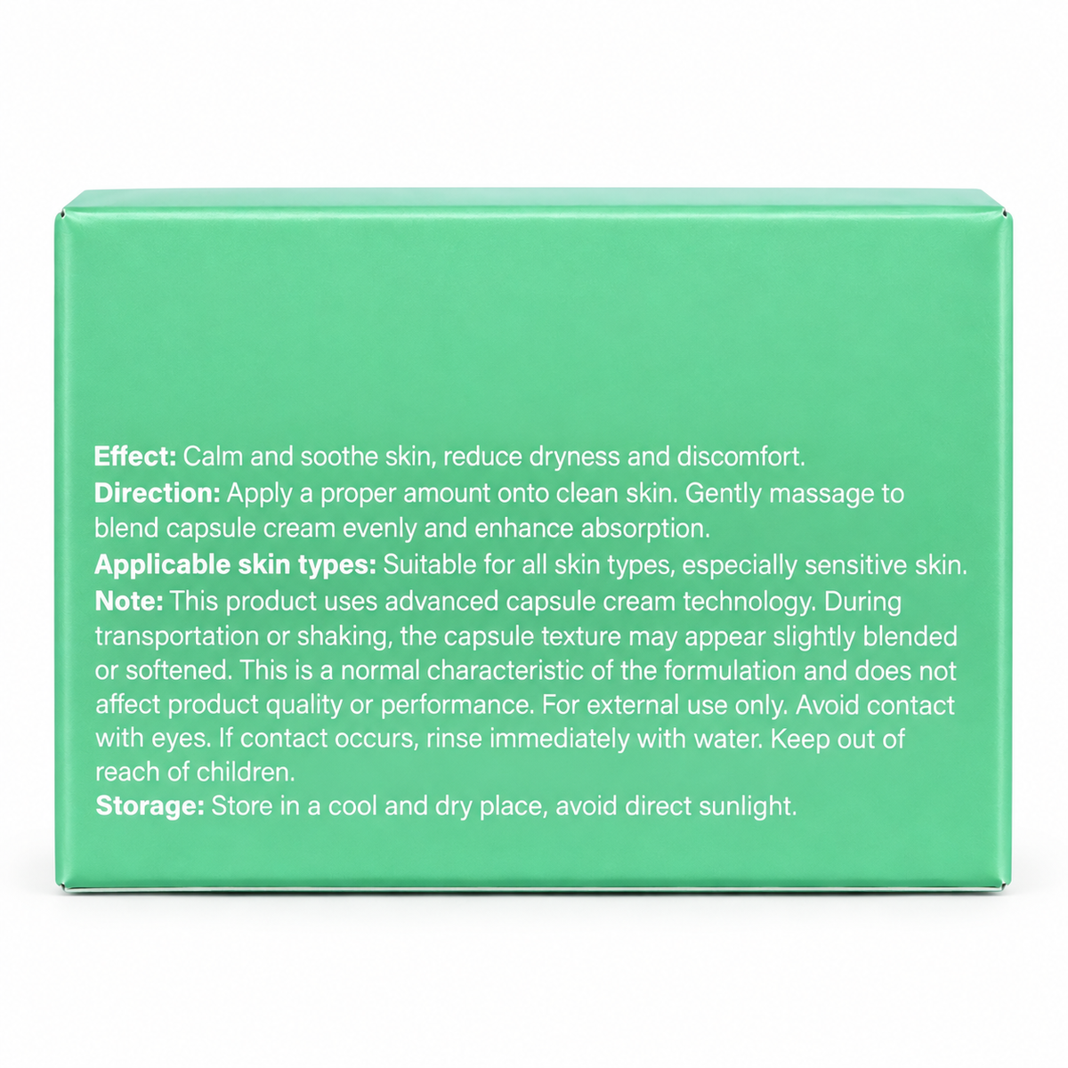AESTHTANY Cica Capsule Soothing Cream directions and warnings clean product image
