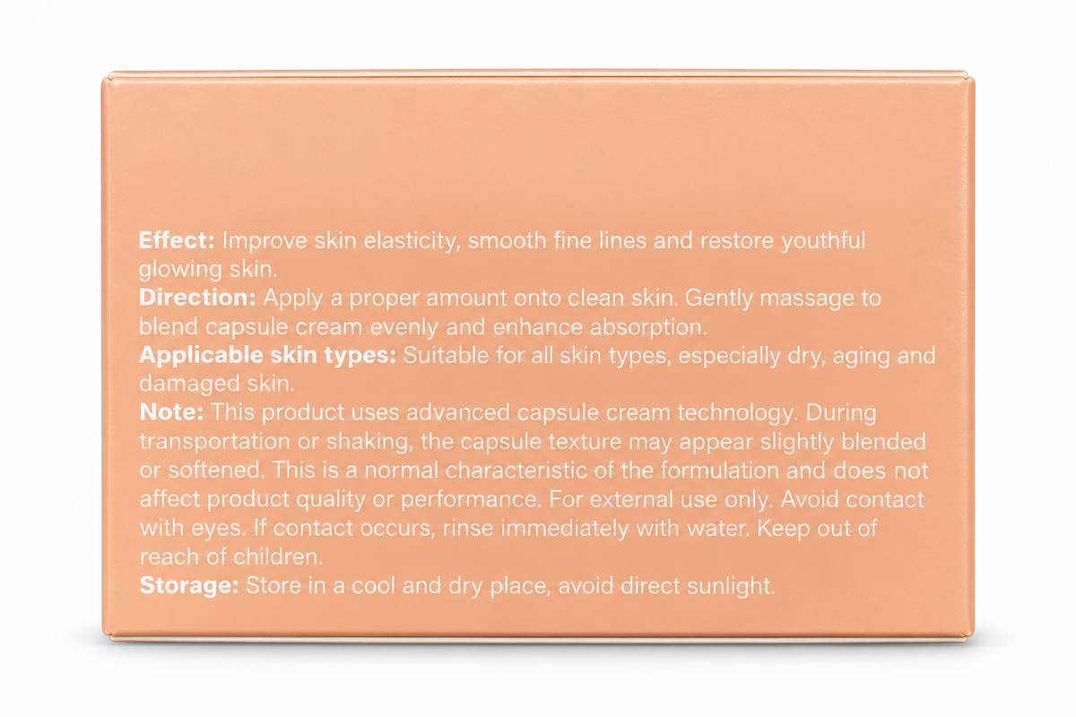 AESTHTANY PDRN Capsule Repair Cream directions and storage panel