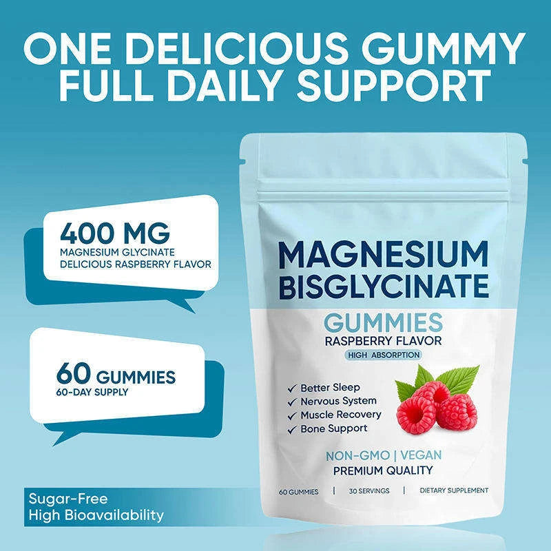Magnesium Bisglycinate Gummies Raspberry – 60 Gummies