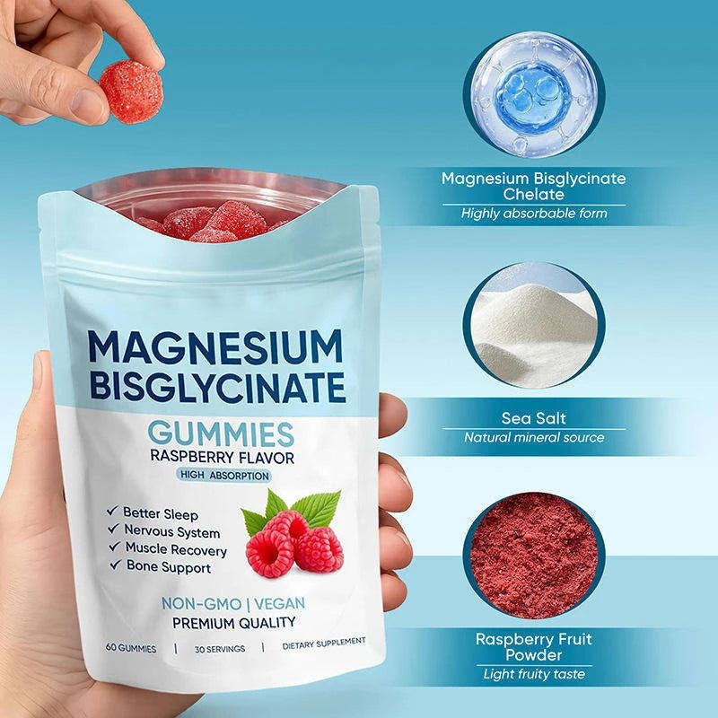 Magnesium Bisglycinate Gummies Raspberry – 60 Gummies