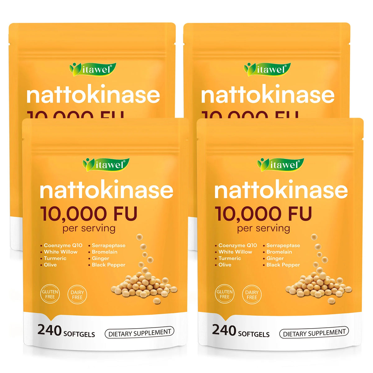 Itawel Nattokinase 10,000 FU four pouch product image