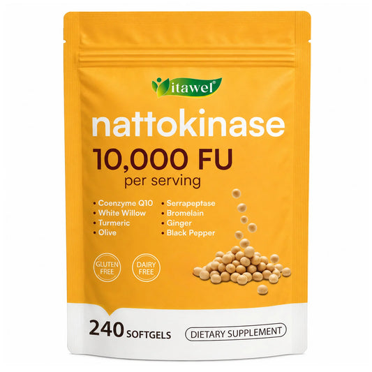 Itawel Nattokinase 10,000 FU 240 softgels front product image