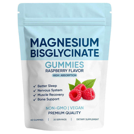 Magnesium Bisglycinate Gummies Raspberry 60 gummy pouch front