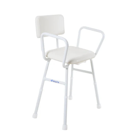 ASPIRE Shower Stool - With Padded Seat & Back ( PS & B ) - Steel