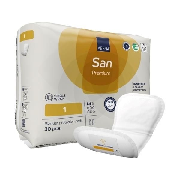 Abena San Premium 1 Pads Unisex 10x22cm 2 Drops 200ml SA9253 SA1000021301