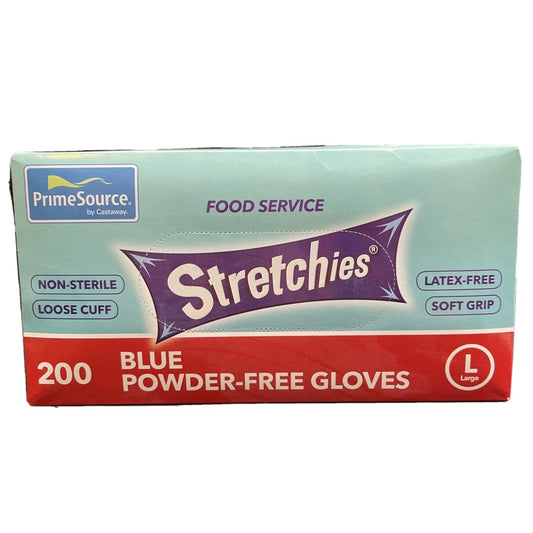 Stretches Powders Free Gloves - L - 200 in a Box - Food Grade