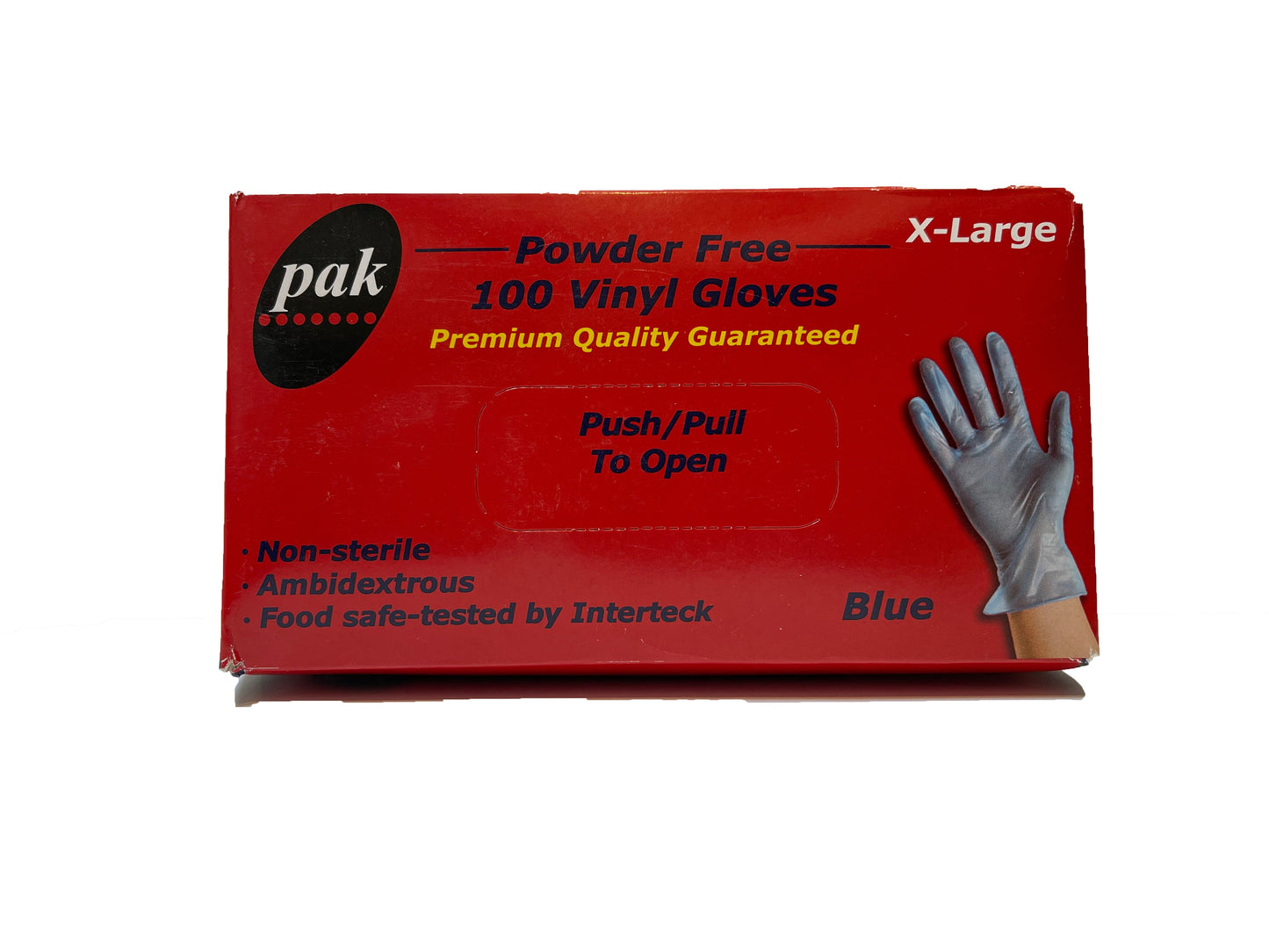 PAK – Vinyl Gloves - $16.95 - Extra Large ONLY In Stock. TGA Approved